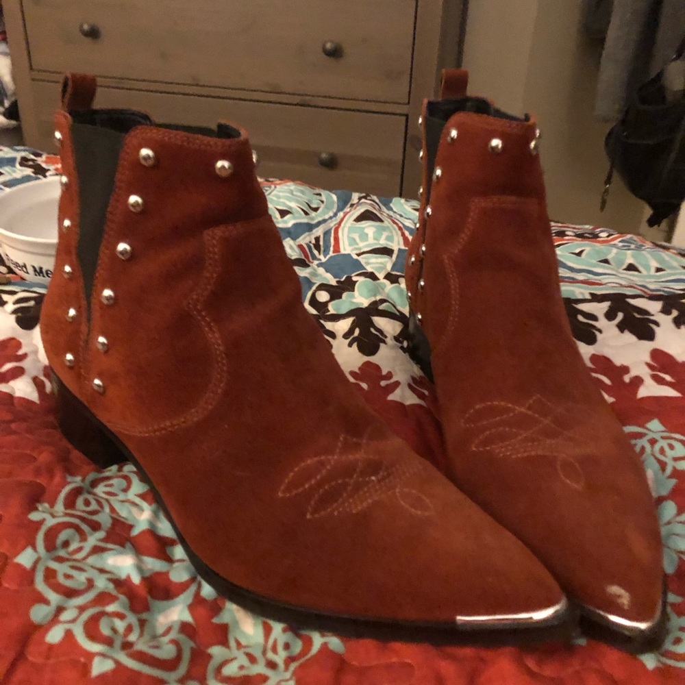 Mark Fisher brick orange ankle boots size 11